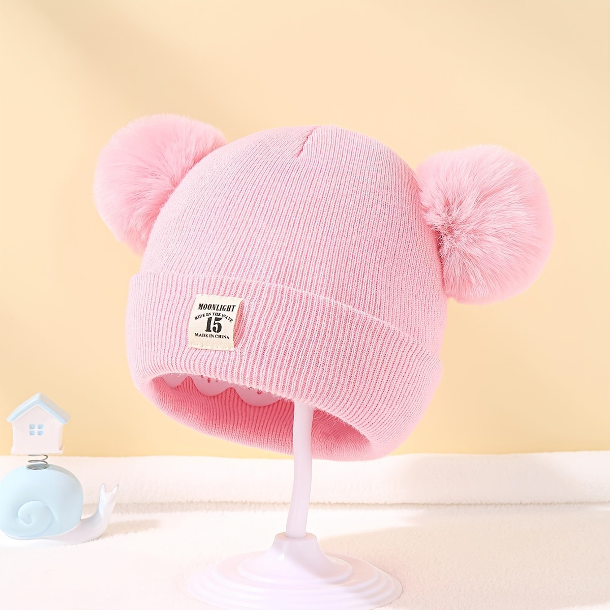 Autumn and winter baby hat warm male and female baby autumn and winter fetal hat infant newborn 0-12 months double layer