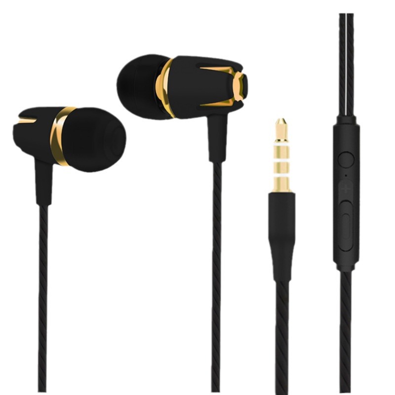 Wholesale cross-border wired microphone 3.5mm in-ear sports earplugs earplugs sports gaming subwoofer headphones