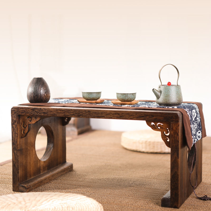 Bay Window Table, Tatami Table, Japanese-Style Solid Wood Small Table, Coffee Table, Balcony Table, Window Sill Small Table, Kang Table for Home Use