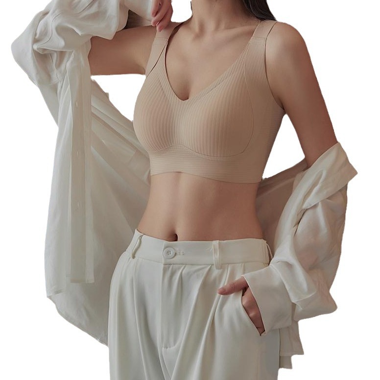 New plus size Adjustable Four Rows and Five Buckle Underwear Women's Big Chest Small Bra Traceless Women's Bra