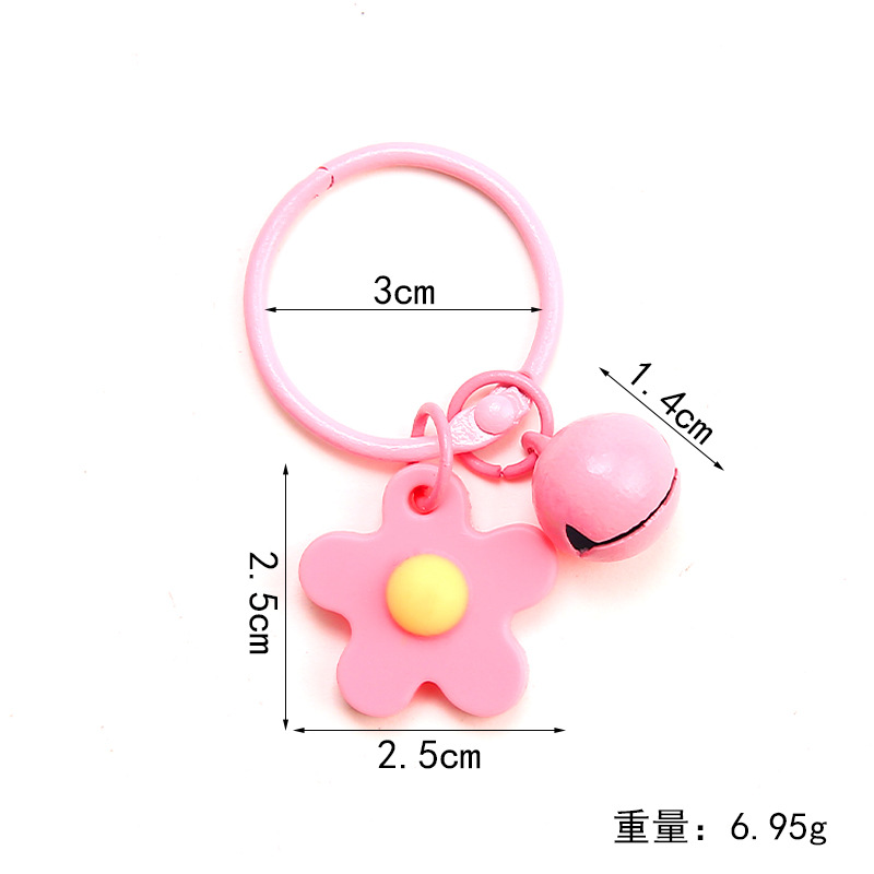 Creative Handmade DIY Jewelry Hangings ins Mixed Color Soft Glue Flower Bell Keychain Girls Bag Jewelry Accessories