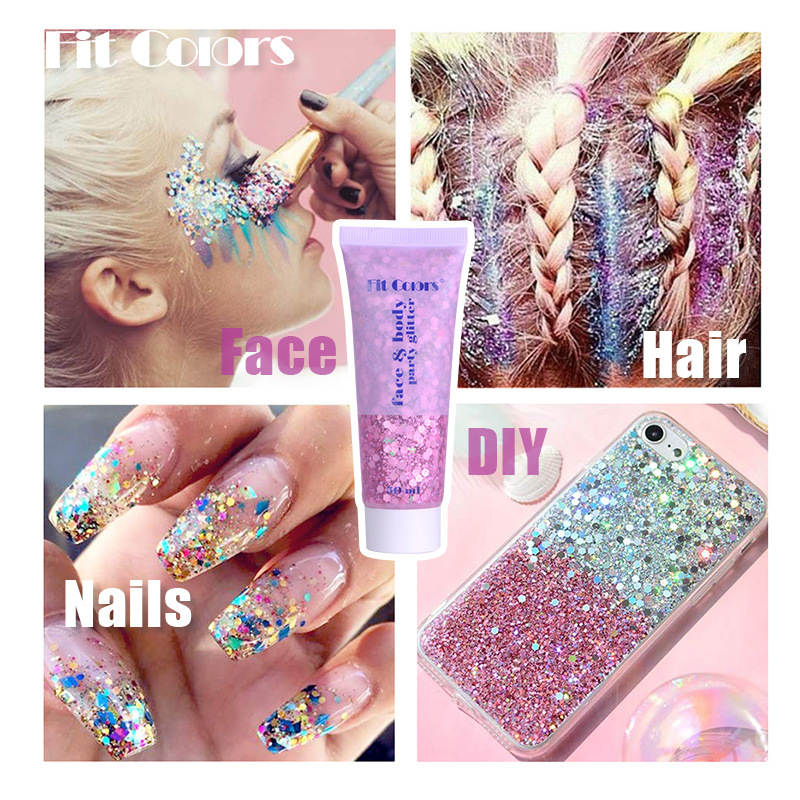 Fit Colors Sequins Gel Mermaid Scales Face Body Lip Sequins Eye Shadow Colorful Polarized Stage Makeup