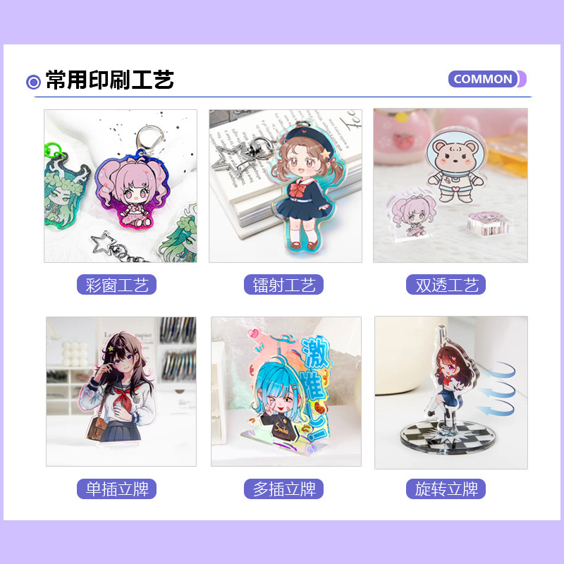 Acrylic Keychain Customization High Transparency Cartoon Animation Peripheral Gifts DIY Small Pendant Creative Keychain Customization