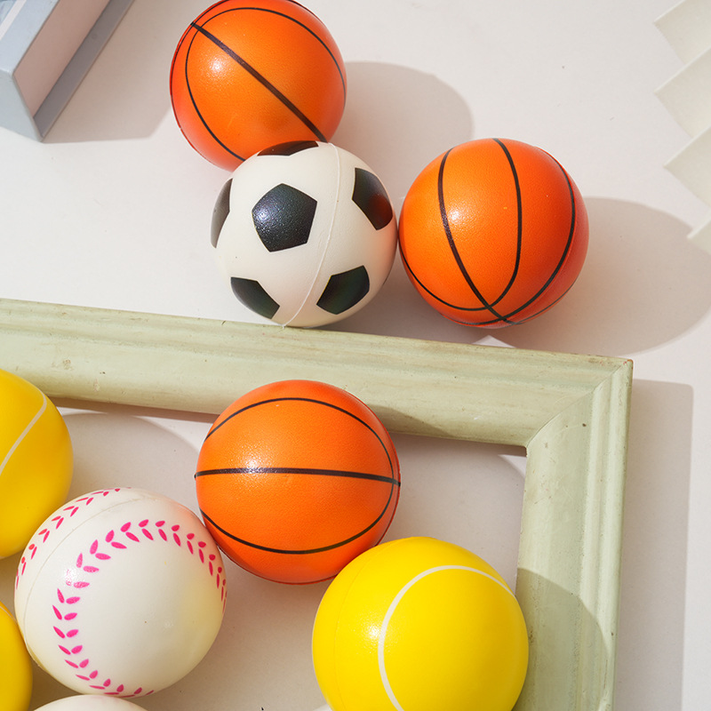 Cross-border wholesale foot blue net stick flat pressure toy ball pu sponge solid elastic ball children's toy football