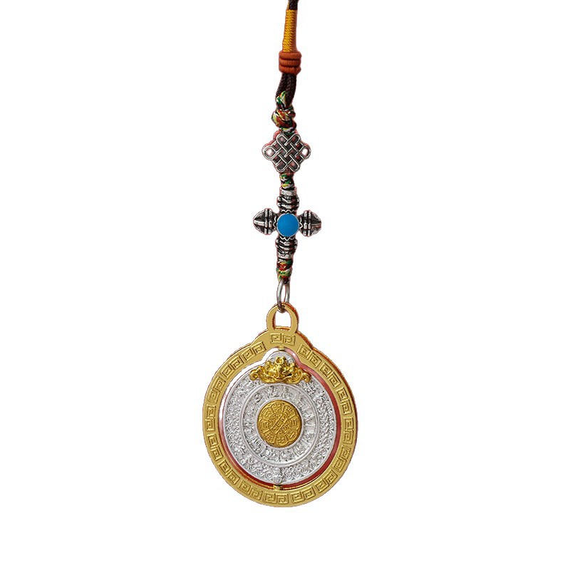 2025 Xizang Style New Antique Rotating Nine-Square Bagua Twelve Zodiac Necklace Car Hanging Factory Direct Supply