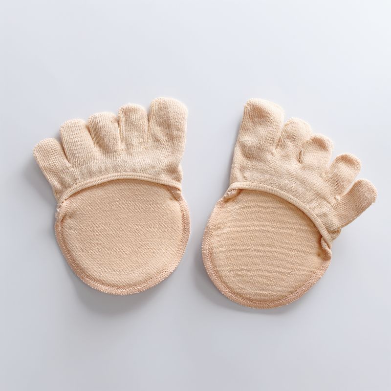 Five-Finger Socks, Summer Thin Half-Palm Socks, Towel Bottom Sponge Pads, Women's Invisible Forefoot Socks, Split-Toe High-Heeled Socks
