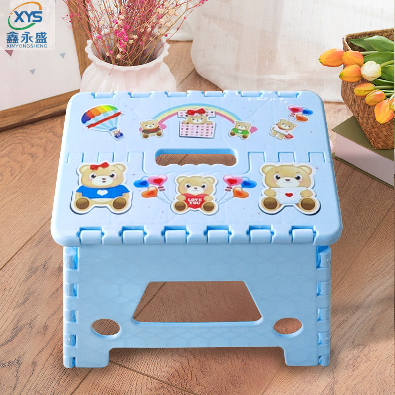 Plastic Folding Stool Household Adult Children's Bathroom Small Bench Outdoor Fishing Small Stool Portable Train Little Mazar