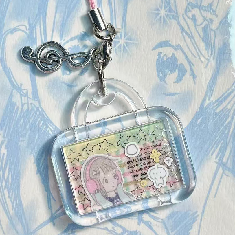 Creative Transparent Acrylic Blank Photo Frame Keychain Bag Scenic Spot High Color Value Pendant DIY Photo Keychain