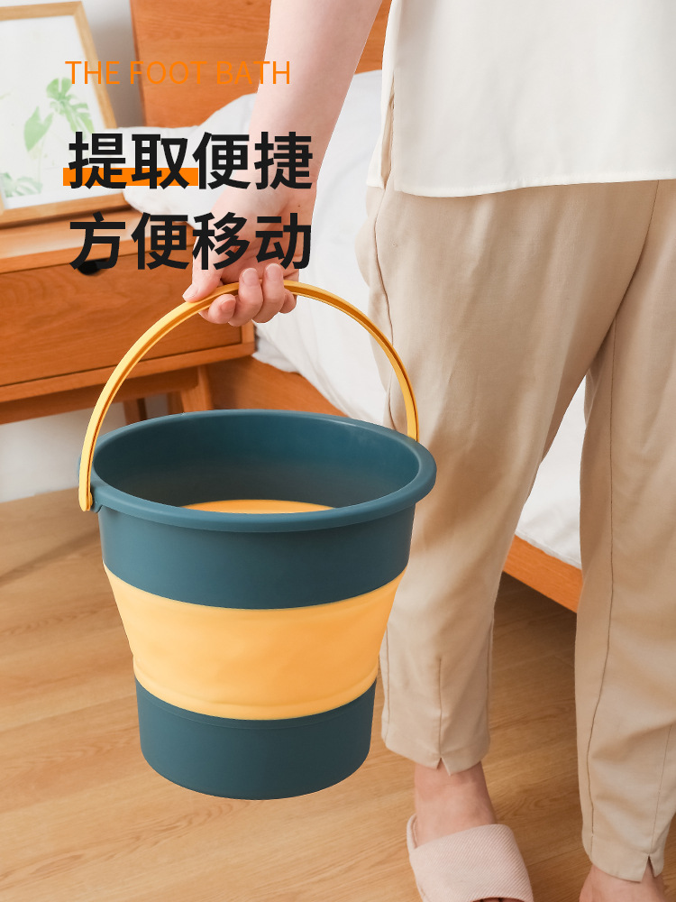 Household Folding Bucket Cleaning Bucket Portable Fishing Bucket Car Wash Bucket Student Dormitory Bucket