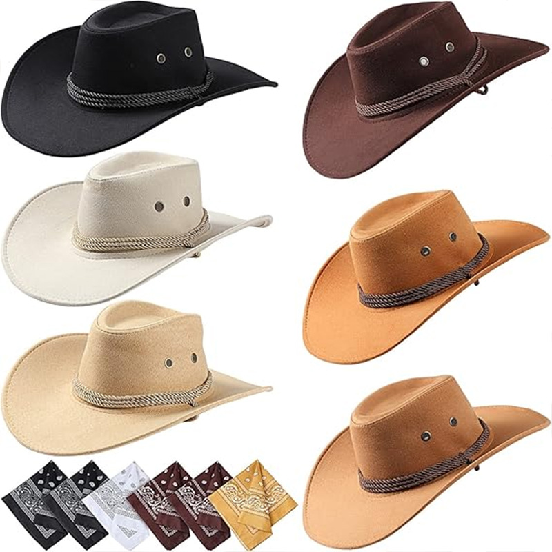 Manufacturer's Set of Deerskin Velvet Hats, Suede Cowboy Hats, Chicken Skin Velvet Western Rope Knight Hats, Flocked Hats