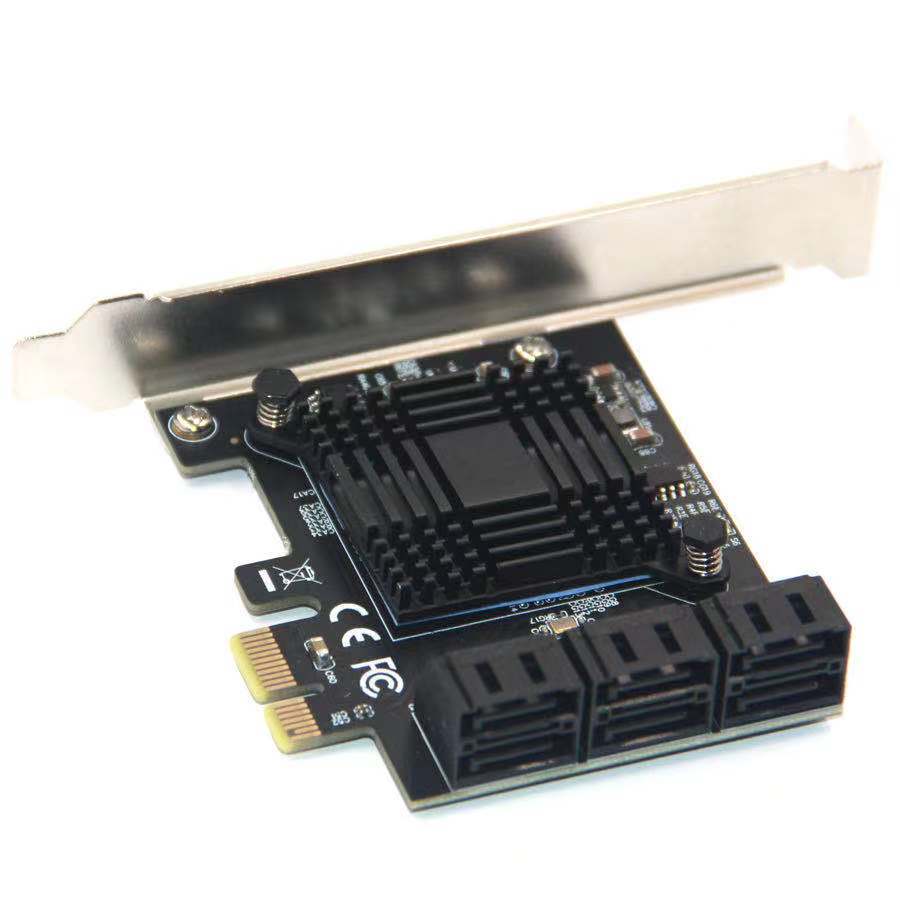 Pcie to 6-Port Sata3.0 Expansion Card Computer Case Sata Array Adapter Card High-Speed Card