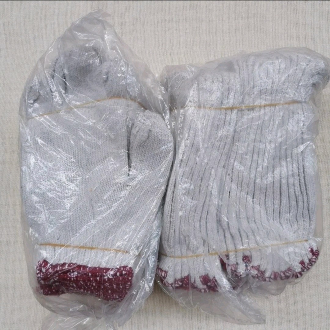 Оптовая продажа 800 г пластиковых белых нитяных перчаток, утолщенные, износостойкие, нескользящие, с точечным покрытием