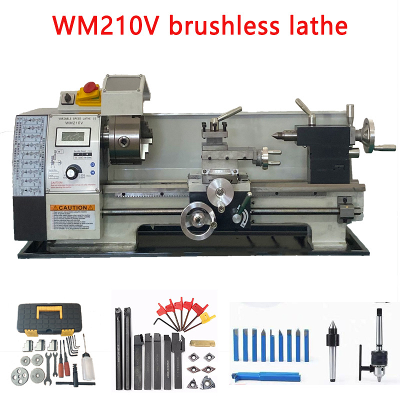 Brushless Motor Car Bed Wm210V Household Small Multi-Functional Micro Metal Mini Lathe Factory Direct Sale