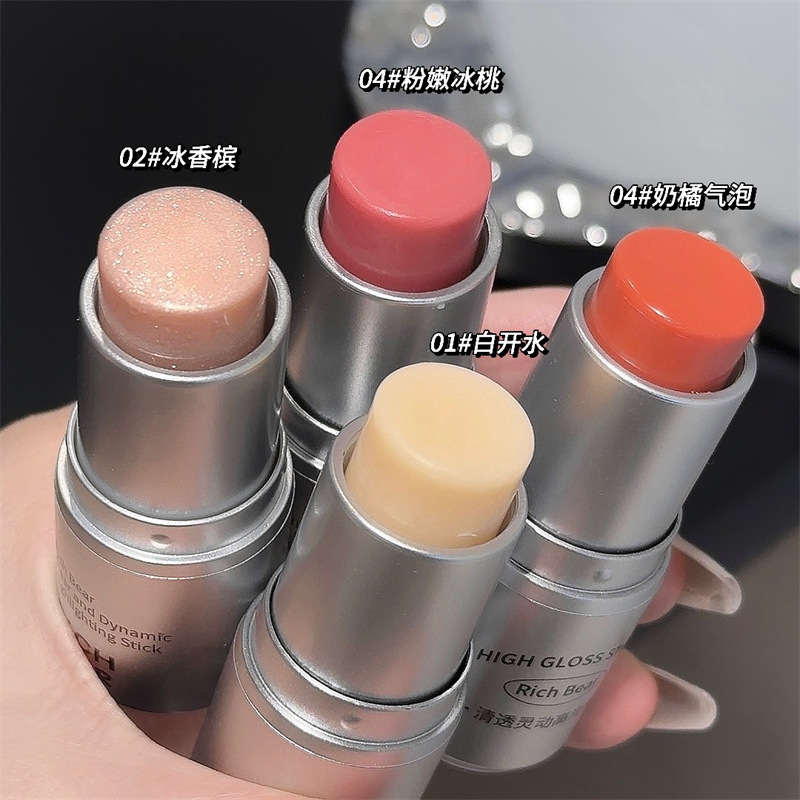 Rich Bear High Glow Stick Water Light Muscle Repair Stick Water Light Stick Women's Natural Brightening Fine Shading Blush Cheap