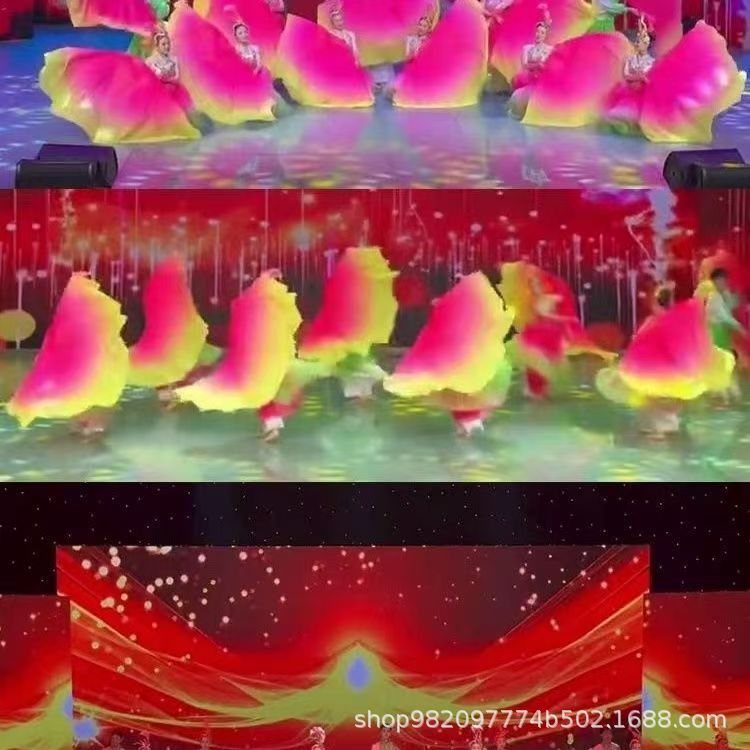 Фан с рыбьим костяком на 60 костей - 25 плавающих огней для открытия танца Весеннего фестиваля, красочные реквизиты для танцевального выступления