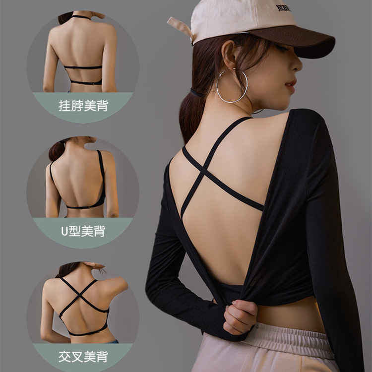 Cross-border U-shaped Seamless Cross-beautiful Back Backless Intimates Summer Thin Women's One-piece Sling Small Breast Push-up Bra