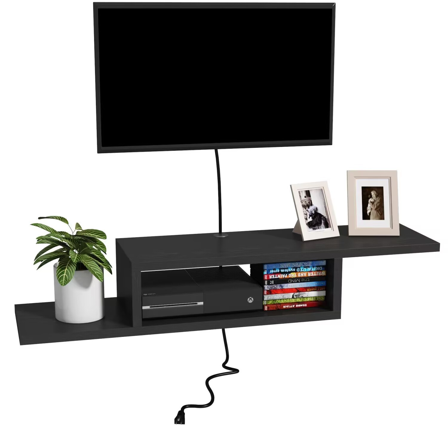 New Simple Wall-Mounted Small Apartment Living Room Tv Cabinet Bedroom Background Wall Set-Top Box Storage Rack Suspended Tv Cabinet