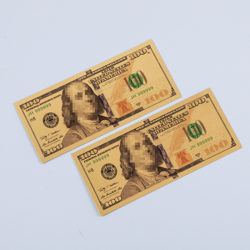 Customized Pet Gold Foil Hot-Selling Commemorative Banknotes, Euro Colorful Collection Commemorative Ornamental Crafts Manufacturer Wholesale