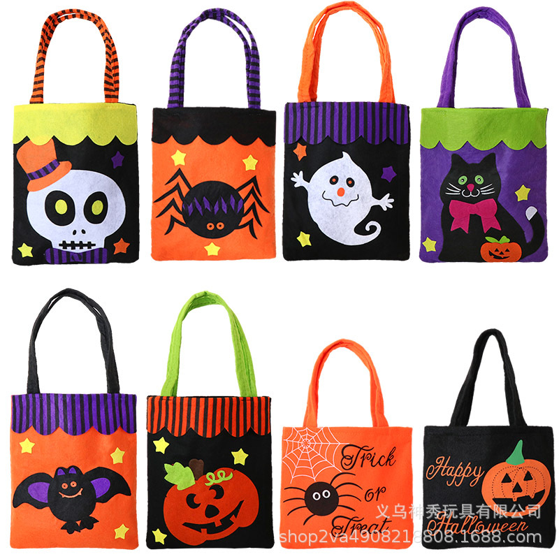 Halloween Non-woven Handbag Pumpkin Bag Candy Bag Handbag Gift Bag Sugar Bag