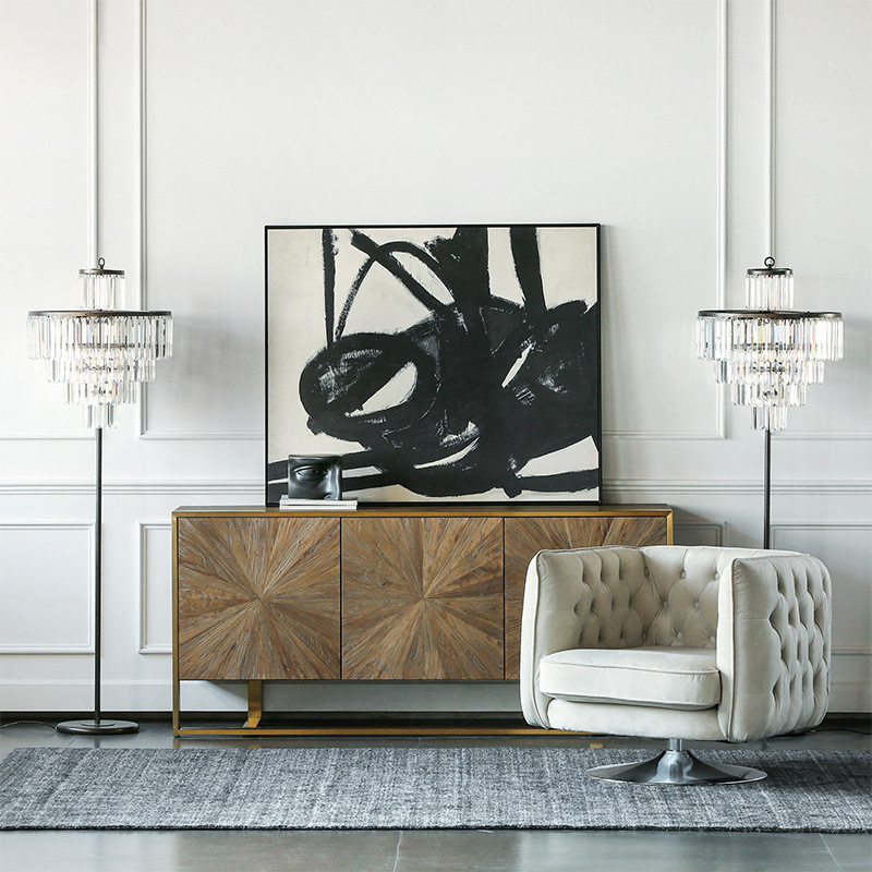 Modern Minimalist Solid Wood Sideboard for Home, Nordic Style Wall-Mounted Light Luxury Entryway Table