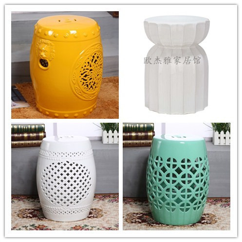 Простой керамический табурет, керамический барабанный табурет, фарфоровый табурет, в стиле американского и европейского дизайна, круглый табурет для гуслей