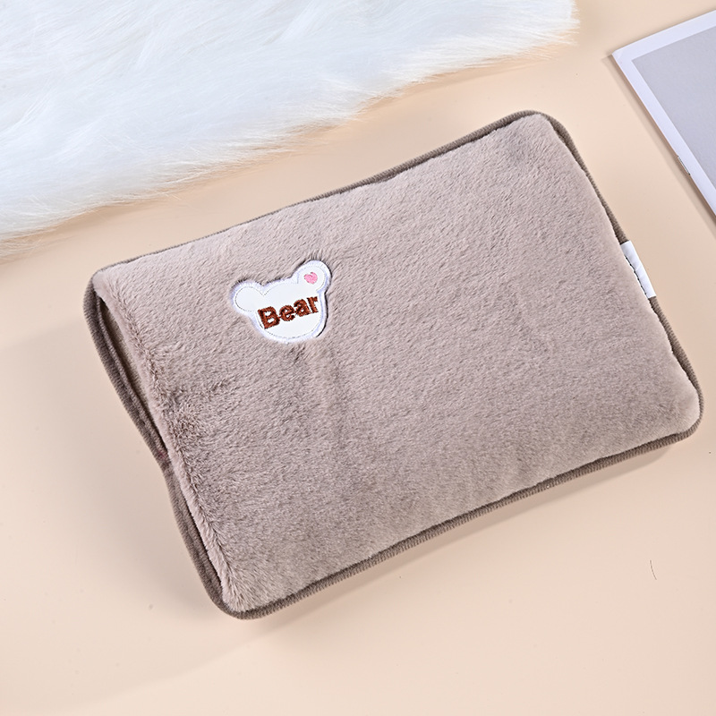 Bear Head Charging Hot Water Bag Embroidery Cartoon Free Dismantling and Washing Automatic Power-off Explosion-proof Hand-in English Hand-warming Baby Warmer