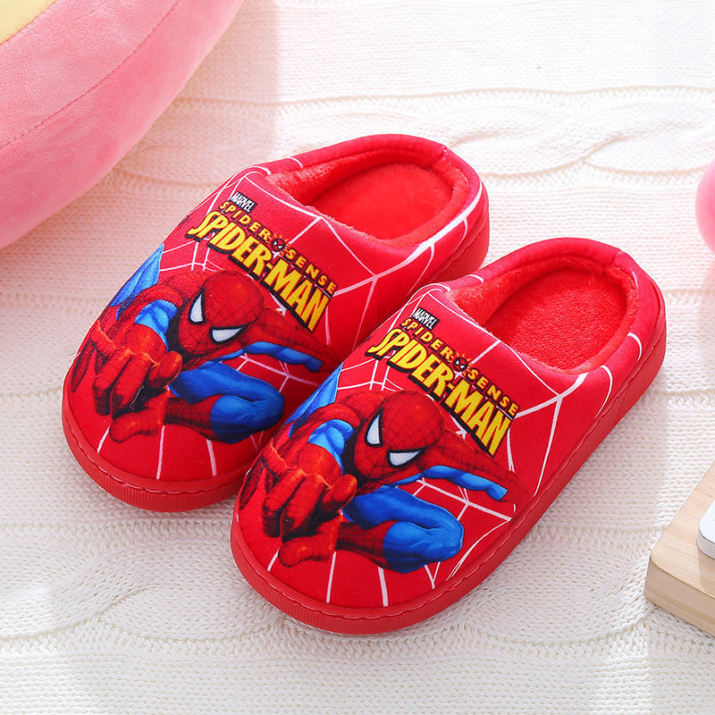 Children's cotton slippers winter cartoon non-slip warm children's home indoor bag with cotton shoes for boys and girls tide