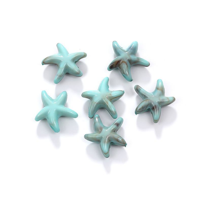 Wholesale 8 Colors 14.5X13.5Mm Candy Color Acrylic Starfish Beads Necklace Bracelet DIY Material Package
