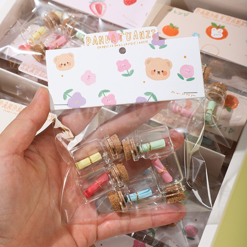 diy mini wishing bottle lucky drift bottle with paper strip star origami wishing star bottle glass vial with cork