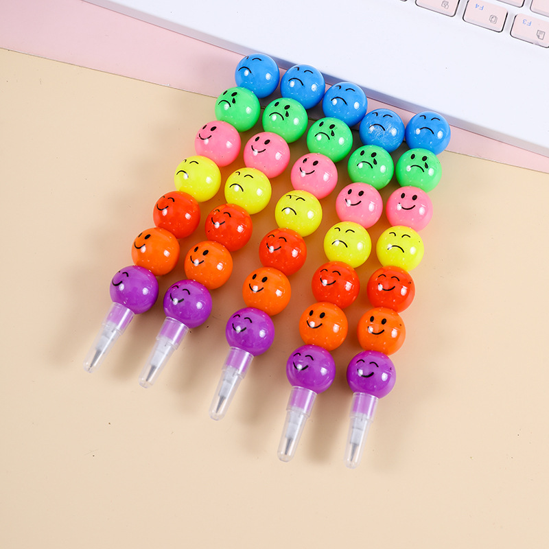 Candied Haws Pencil Seven Sections Crayon Seven Sections Student Learning Cartoon Creative Pencil Writing Painting Colorful Pen