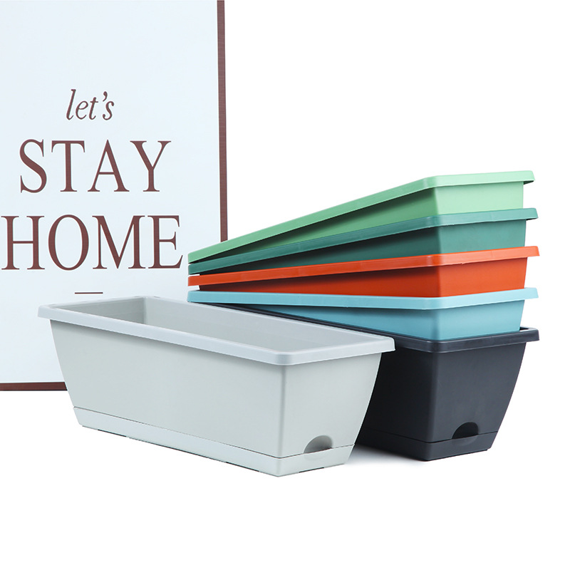 Новый утолщенный горшок для цветов и овощей для семьи на балконе Прямоугольный посадочный лоток Ленивый пластиковый цветочный горшок Оптовая продажа