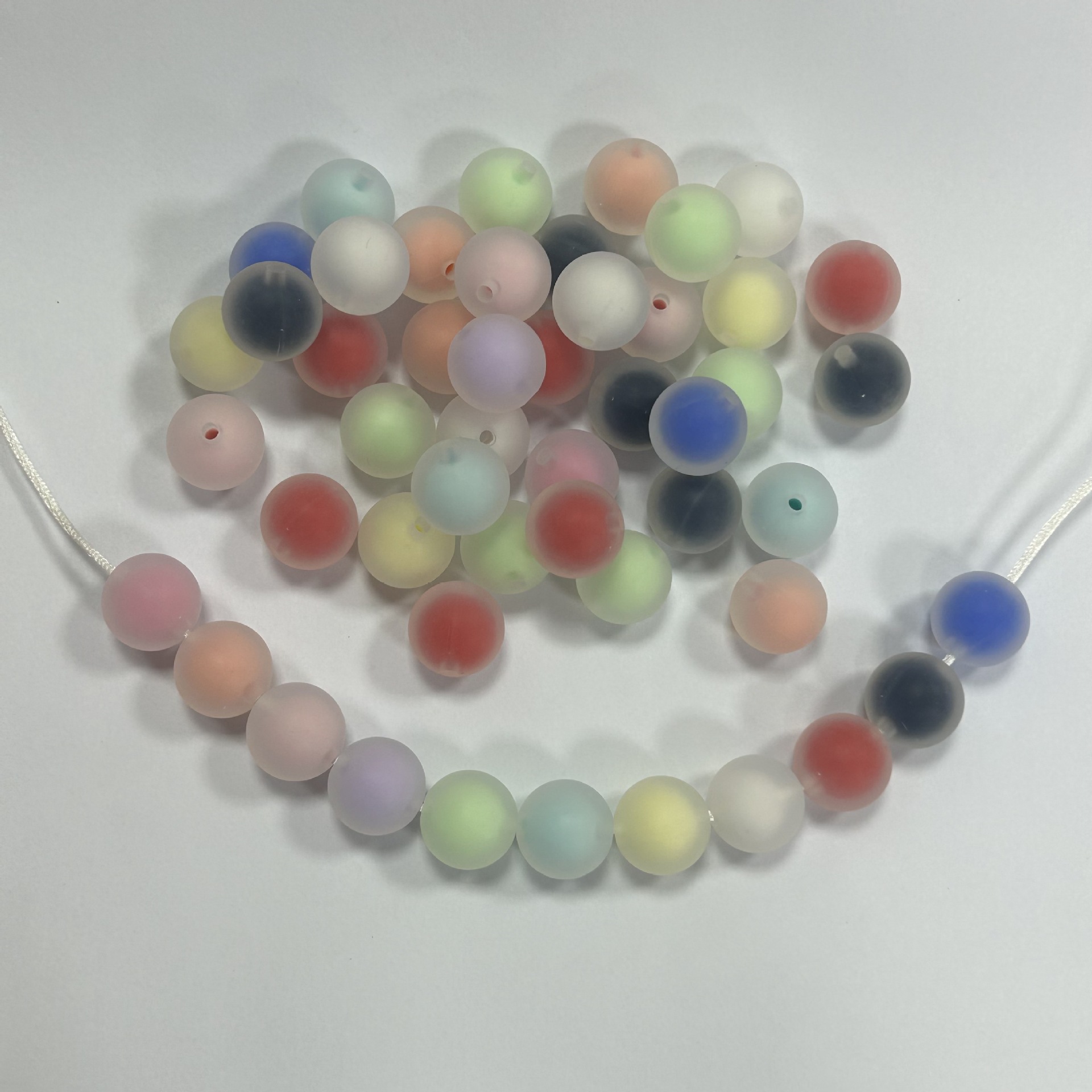 New Stereo Silicone Beads Two-Color Transparent 15mm Round Beads Jewelry Accessories DIY Hand Beads Silicone Loose Beads