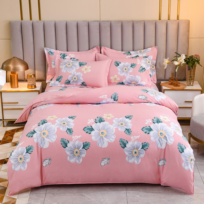 Factory direct skin-friendly cotton four-piece student dormitory three-piece cotton bed sheet quilt cover gift kit packaging design