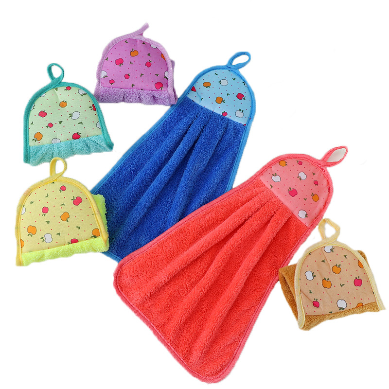 Coral Velvet Hand Towel Can Be Hung in the Kitchen, Thickened Cleaning Towel, Gift Advertising Towel