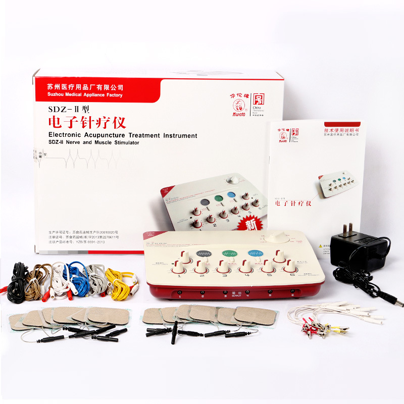 Huatuo Brand Digital Acupuncture Instrument Sdz-Ii Type Red Six-Way Medical Physiotherapy Instrument Pulse Instrument Household Meridian Massager