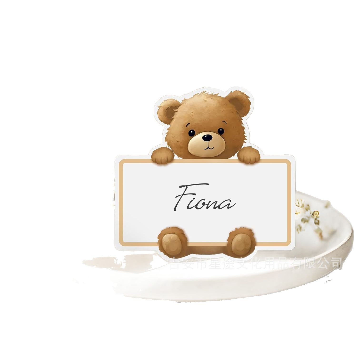 Foreign Trade New Teddy Bear Dining Table Seat Card Dining Table Layout Gender Reveals Baby Welcome Pair Foldable Seat Card