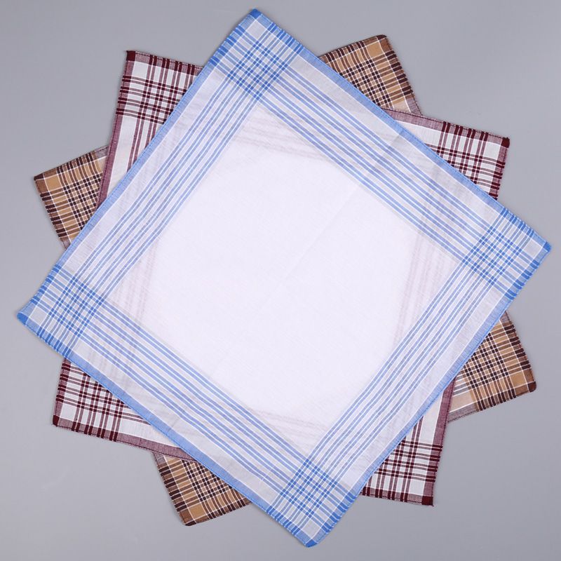 Zelue Cross-border Men's Pure Cotton Handkerchief Cotton Absorbent Sweat Square Scarf Classic Antique Hand Scarf Handkerchief Sweat Scarf