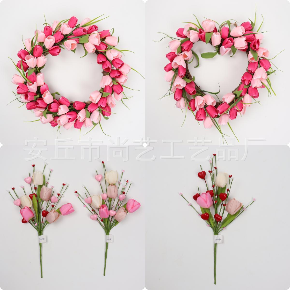 Искусственные тюльпаны для Дня святого Валентина, бионическое цветочное искусство, высококлассный букет