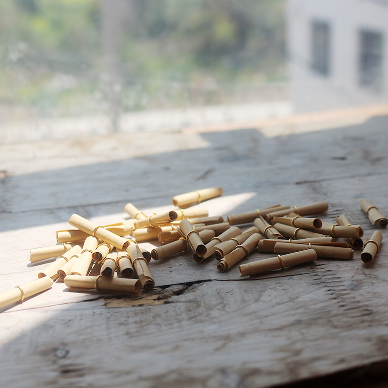 Writable Metal Ring Kraft Paper Color Wishing Note Ring Note Creative Retro Wish Paper Roll Blessing