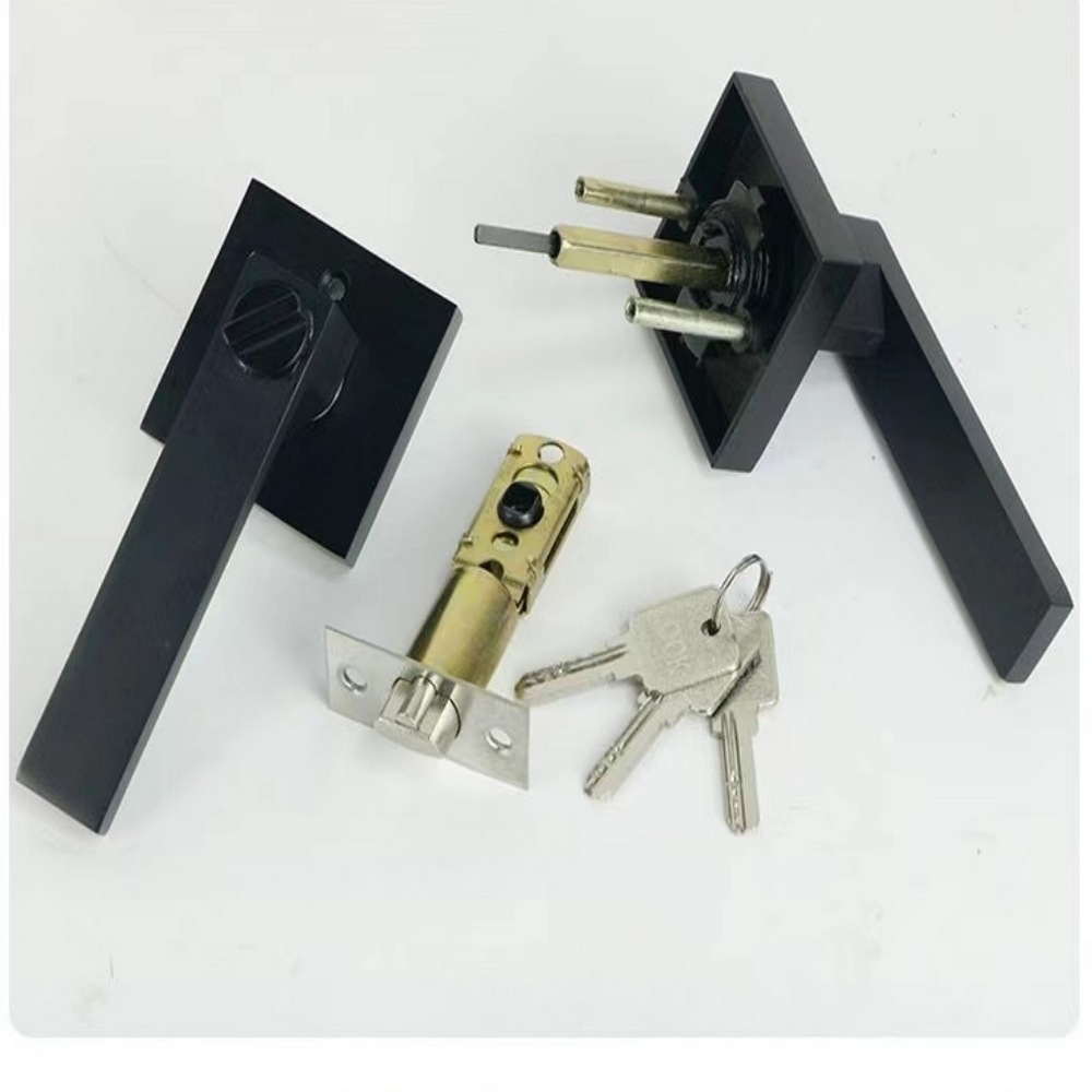 Three-pole Handle Lock Exterior Door Lock Room Door Wardrobe Indoor Household Wooden Door Ball Lock Foreign Trade Lock Heavy Duty Three-pole Lock
