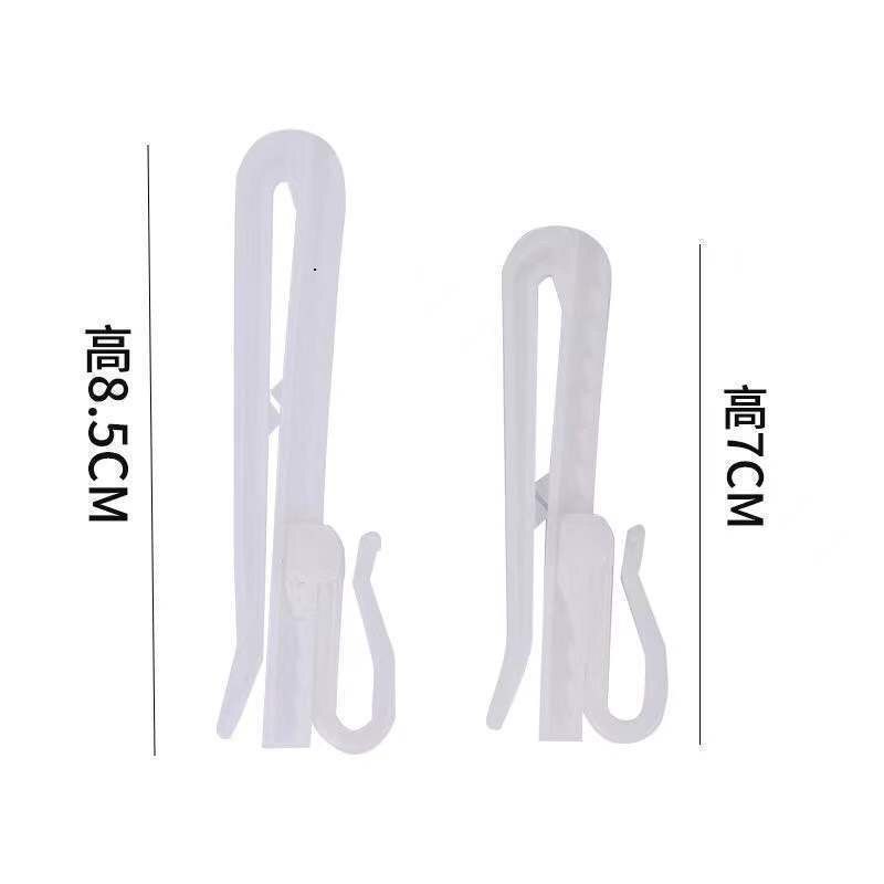 Korean Curtain Hook Accessories Adjustable Lifting Hook Lengthened Korean Folded S Hook Cloth with Pleated Gouch Ring Plastic Hook