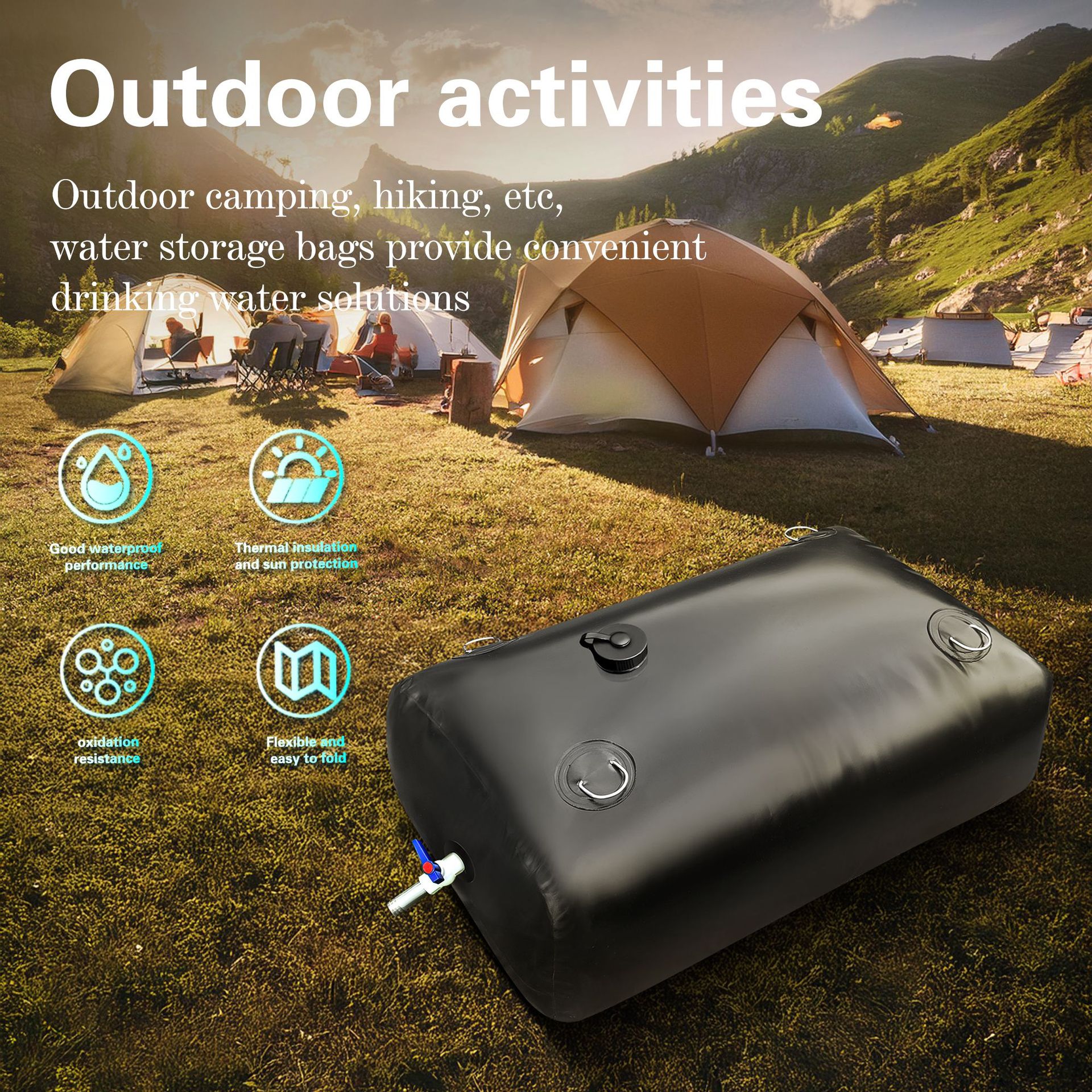 Water Bag Soft Water Bag Large Capacity Water Storage Bag Outdoor Portable Large Thickened Foldable Car Drought-resistant Oil Bag