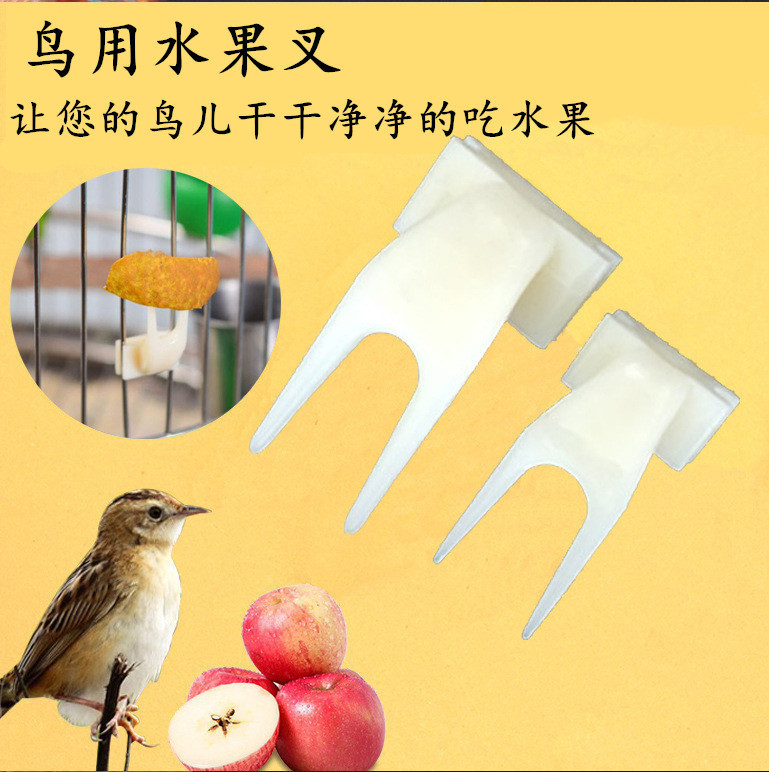 Пластиковая вилка для фруктов для попугаев, оптовая продажа аксессуаров для клеток