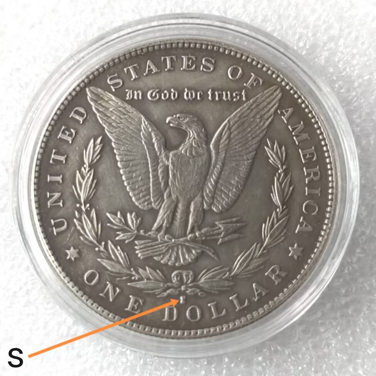 Антикварная монета серебряного доллара Морганы, латунь с серебряным покрытием