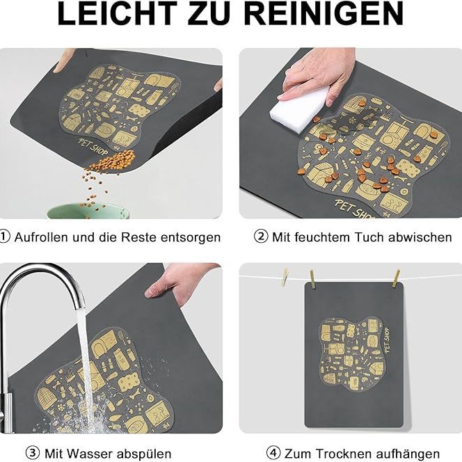 Temu Can Be Labeled for Cats and Dogs Feeding Diatom Mud Floor Mats Bathroom Water-Absorbent and Stain-Resistant Pet Mats Non-Slip and Wear-Resistant Placemats