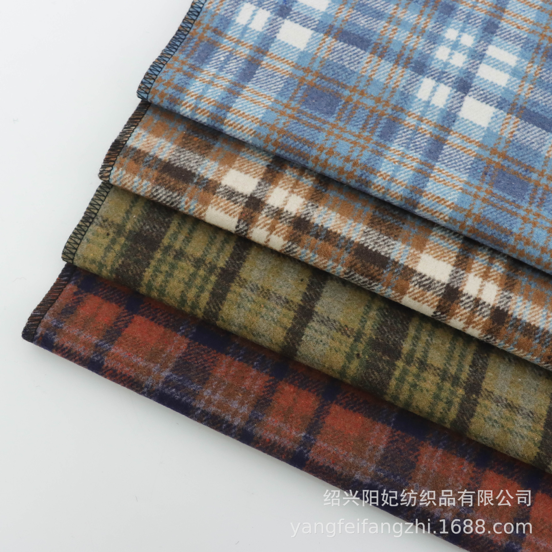 Yarn-Dyed Woolen Wheat Plaid Brushed Fabric, Autumn and Winter Shoes, Hats, Jackets, Luggage Fabrics, Wholesale in Stock