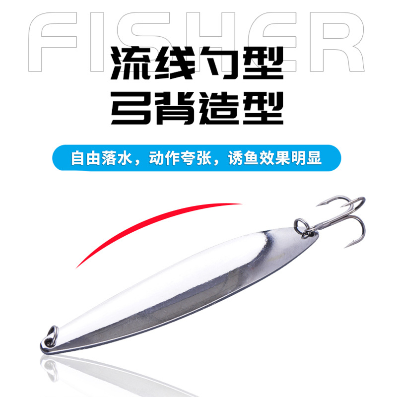 Cross-Border Factory Wholesale Fishing Bait Bionic Fake Bait 20g Willow Leaf Sequin Bare Piece Long-Range Casting Lure Iron Plate Lure Bait