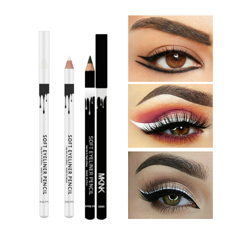 Cross-border Beauty Makeup MKNK Log Waterproof Sweat-proof Eyeliner Eyebrow Pen Dual-purpose Eyeliner Glue Pen Sleeping Silkworm Pen