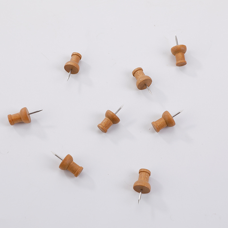 Wooden Push Pins for Kindergarten Message Boards, Creative Photo Wall Felt Cork Board Fixing Large Head Pins