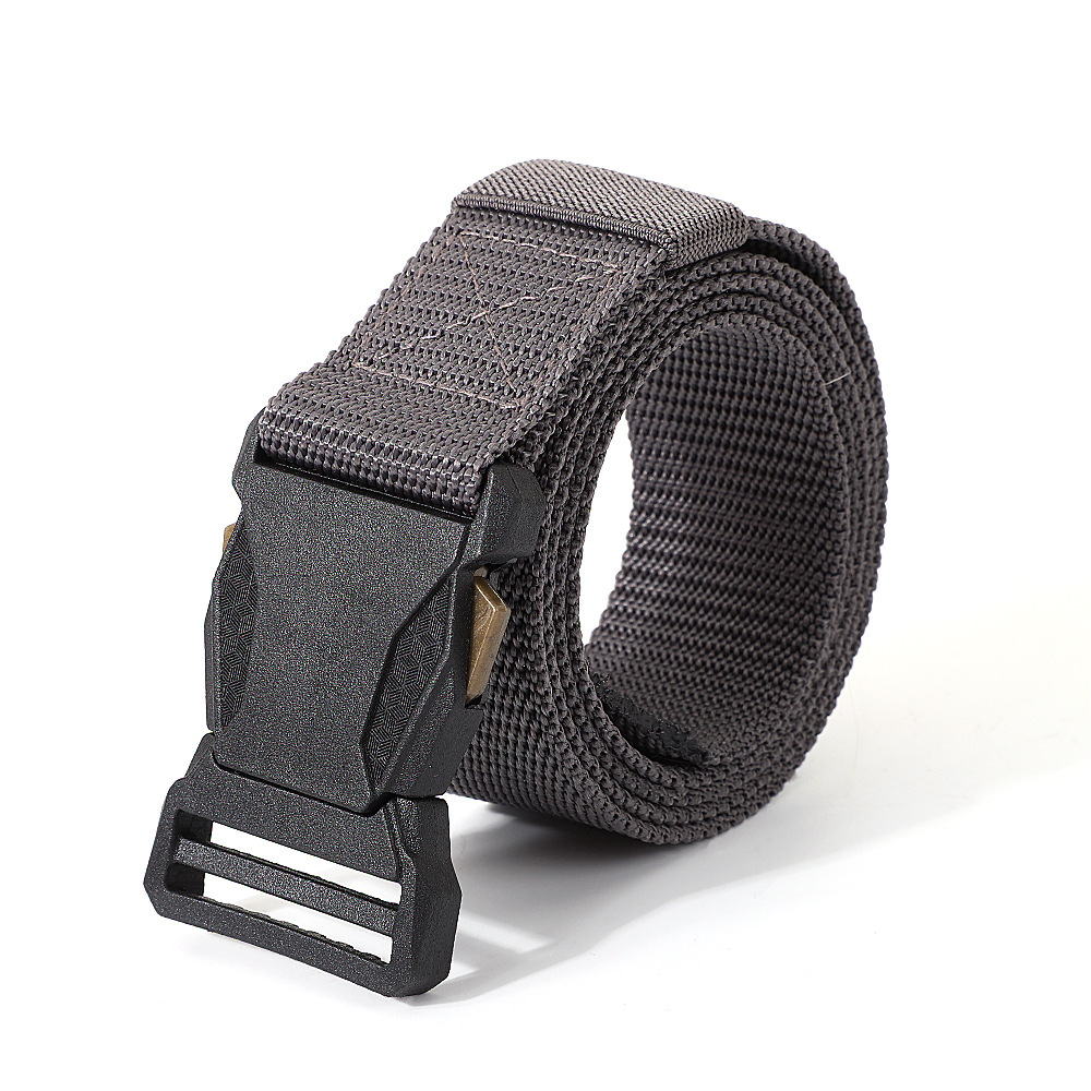 Cross-Border Men's Tactical Belt Wholesale Comfortable Elastic Outdoor Sports Belt Fashionable Versatile Automatic Buckle Belt for Men